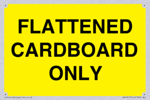 FLATTENED CARDBOARD ONLY
